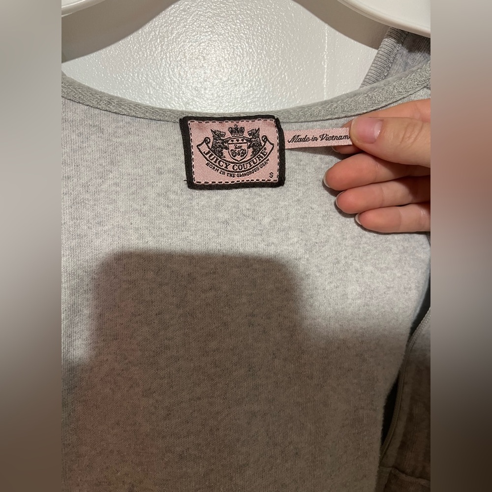 Juicy Couture Light Gray Hoodie with Embellished Crown- size small - Picture 6 of 6